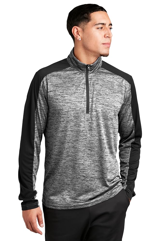 SPORT-TEK PosiCharge Electric Heather Colorblock 1/4-Zip